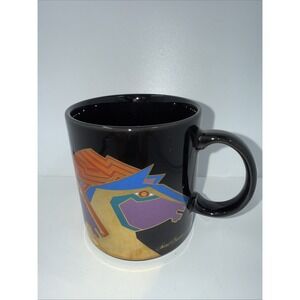 LAUREL BURCH WILD STALLIONS Coffee / Tea Mug‎ Cup / BLACK AND GOLD Signed